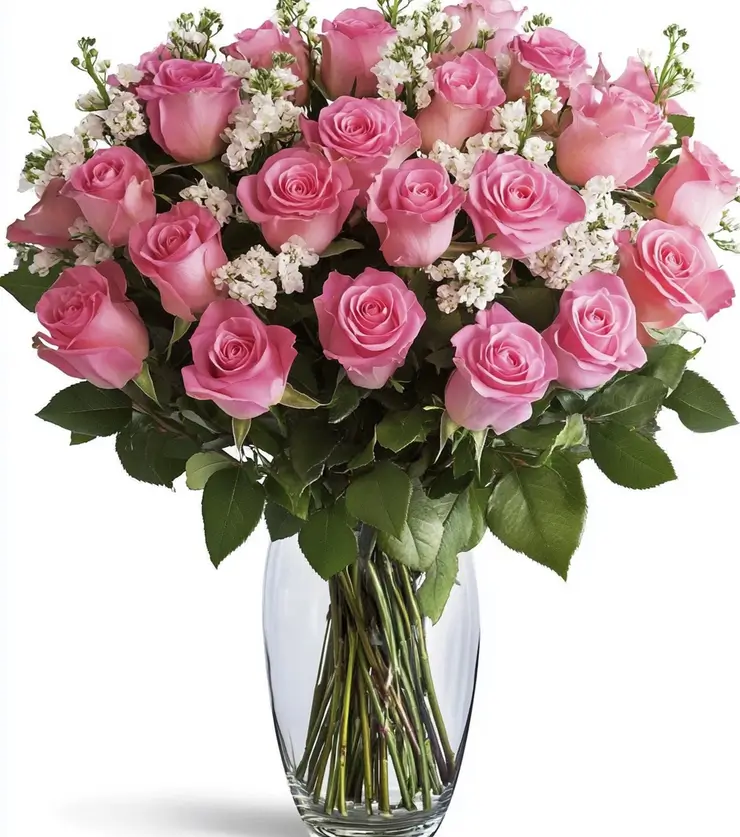 24 Pink Roses
