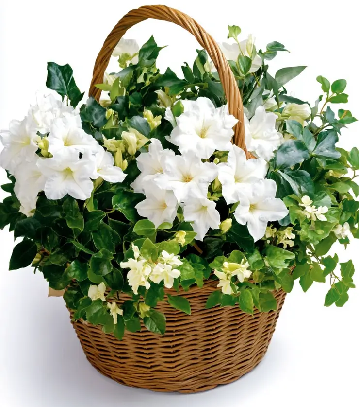 Pure White Blooms Basket