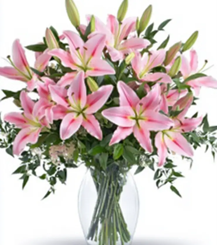 Pink Lily Vase Arrangement
