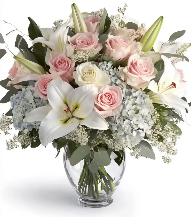 Precious Pink and Ivory Roses