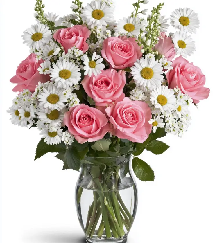 Pink and white blooms
