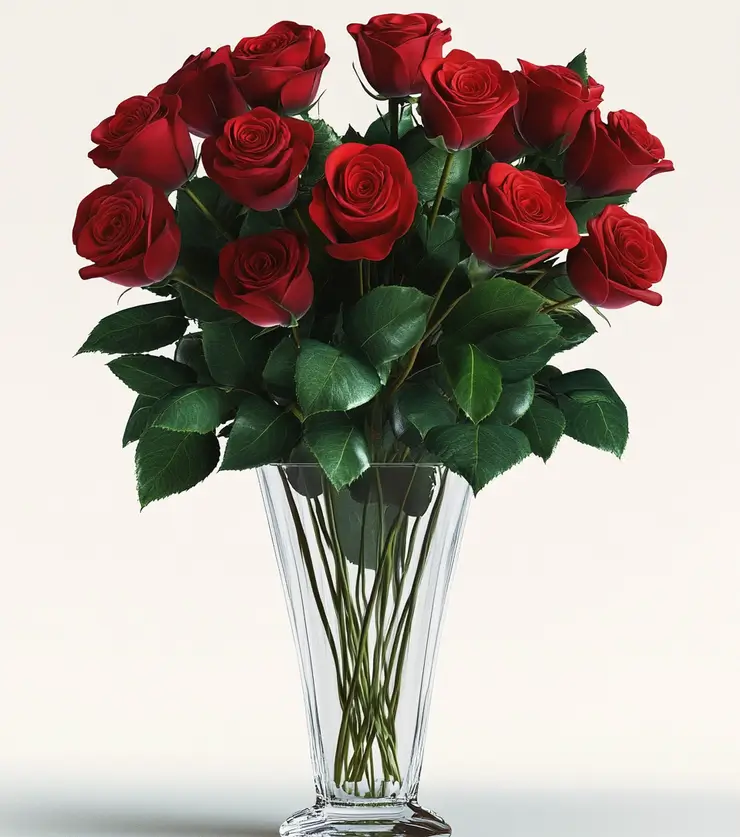 Twelve perfect roses